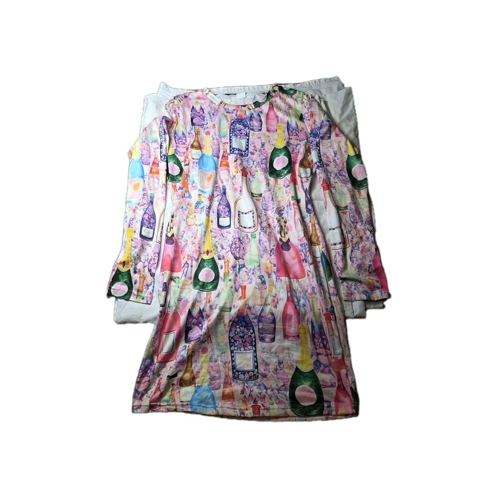 Wine Champagne Bottle Mini Dress Size S/M